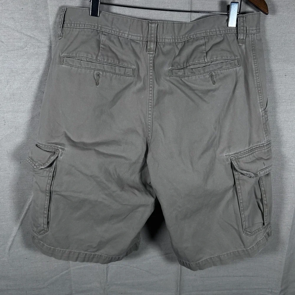 Old Navy Y2K Men Cargo Shorts Khaki Tan Size 34 Cotton Twill Casual Summer 54023